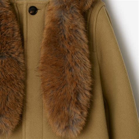 burberry dufflecoat pelz|burberry faux fur camel coat.